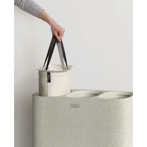 Thùng Đựng Đồ Giặt 3 Ngăn Có Quai Xách Joseph Joseph 50021 Tota Trio 90L Màu Kem