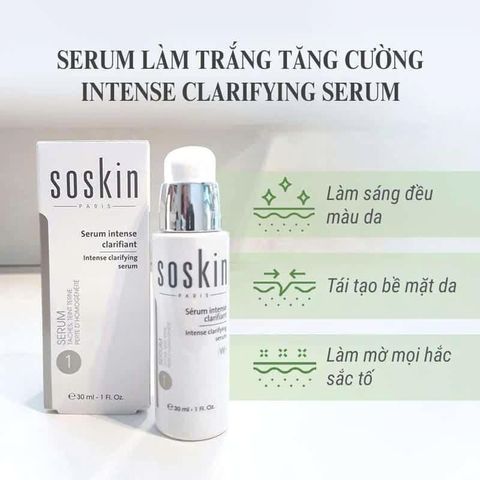 Serum Dưỡng Sáng Da mờ Sạm SOSKIN INTENSE CLARIFYING SERUM - 30ml