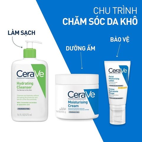 Sữa Rửa Mặt Cấp Ẩm Cerave 236ml - Dành Cho Da Thường Đến Da Khô, Gel Làm Sạch Dịu Nhẹ, Dưỡng Ẩm Tối Ưu