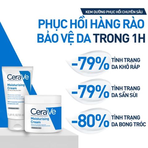 Kem Dưỡng Ẩm CeraVe Dành Cho Da Khô 50ml - Giải Pháp Chăm Sóc Da Khô Mịn Màng, Hấp Thụ Nhanh, Làm Da Tươi Trẻ