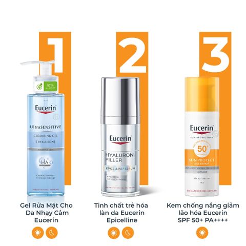 Eucerin Kem Chống Nắng Ngừa Lão Hóa Bảo Vệ Da Trước Tác Hại Tia UV Sun Fluid Photoaging Control SPF50+ 50ml