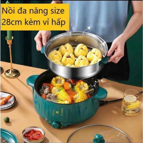Nồi Lẩu Điện JN-Nút cơ kèm vỉ hấp (TH295)