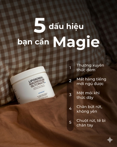 (Mỹ) Codeage Liposomal Magnesium Glycinate Hỗ Trợ Bổ Sung Magie Giảm Chuột Rút Ngủ Ngon
