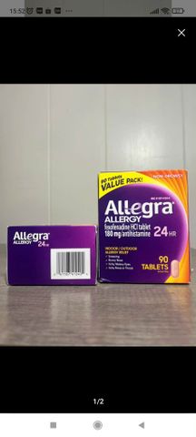 Viên chống dị ứng cho người lớn Allegra Adult 24 Hour Allergy 180mg 90 vien Allegra Allergy