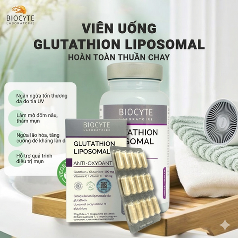 (Pháp) Biocyte Glutathion Liposomal Viên Uống Hỗ Trợ Trắng Da Thải Độc Gan