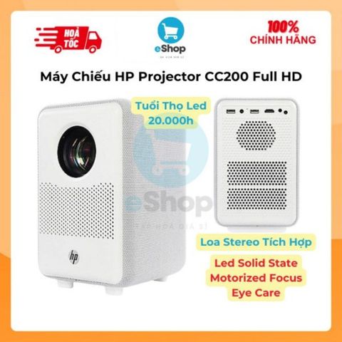 Máy Chiếu HP Projector CC200 Full HD 1080p Loa Stereo Tích Hợp, Công nghệ Eye Care