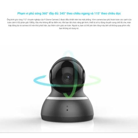 Camera Wifi Yi Dome 1080P - Camera An Ninh Giám Sát Xoay 360 Cảnh Báo Chống Trộm Bản QT Tặng Chân Đế