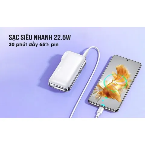Củ Sạc Kiêm Pin Dự Phòng Remax RPP-532 Dung Lượng 10.000mAh Sạc Nhanh 22.5W PD