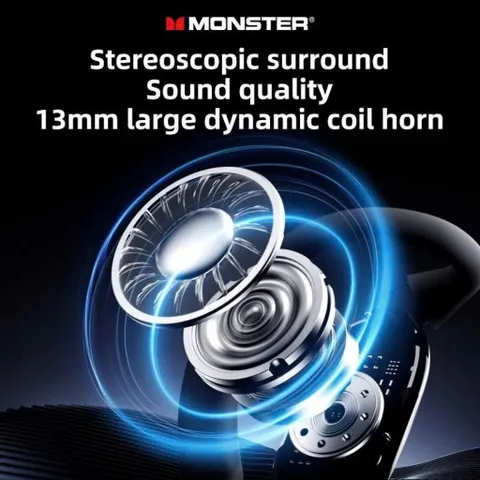 Tai Nghe Treo Vành Tai Bluetooth TWS Monster Maxstar MQO33 Dành Cho Gamming, Thể Thao, Mic MEMS