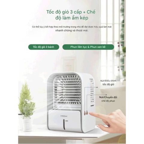 Quạt Tích Điện Phun Sương Youpin MIIIW LJQ-122 - Pin 4000mAh