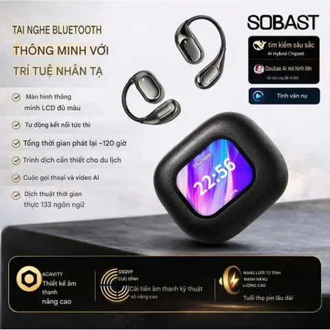 Tai Nghe Bluetooth SOBAST S-OW13 Pro Đeo Vành Tai, Dịch Thuật AI Màn Hình LCD Bluetooth 6.0, ENC
