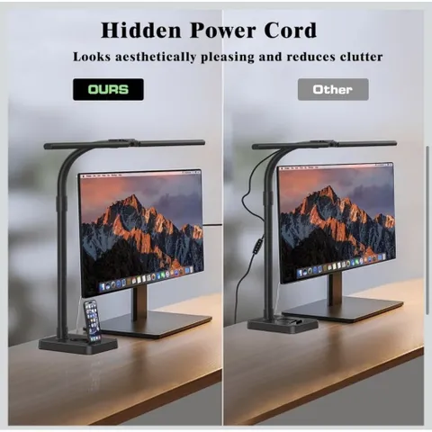 Đèn LED Bàn 2 Đầu TD01 Chân Đế/ Kẹp Thành Bàn 5 Mức Sáng, 5 Chế Độ Màu, Hẹn Giờ, Có Remote, Cổ Ngỗng