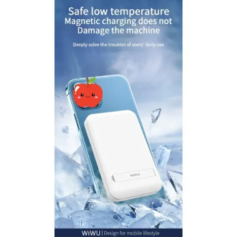Pin Sạc Dự Phòng Không Dây Tích Hợp Nam Châm Wiwu Snap Cube 10000mAh 22.5W, Sạc Không Dây 15W