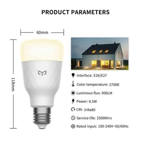 Bóng Đèn Thông Minh Yeelight Led Smart Bulb 1S - Có HomeKit, Điều Khiển App, Đèn RGB (Bản Quốc Tế)