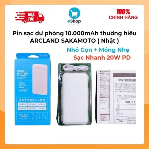 Pin dự phòng 10.000mAh/ 20.000mAh sạc nhanh 20W/22.5W PD thương hiệu ARCLAND SAKAMOTO/ UMI/ WEKOME WP-25
