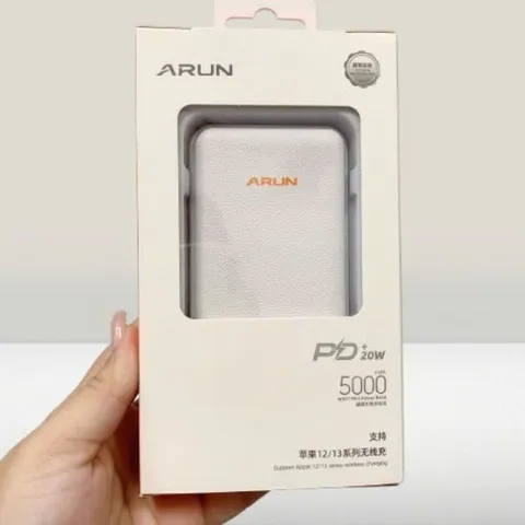 Pin Sạc Dự Phòng Không Dây Từ Tính ARUN WX01-190 5000mAh - Sạc Không Dây 10W, Sạc Nhanh Type C 20W