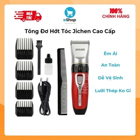 Tông Đơ Hớt Tóc Jichen Không Dây - Máy Cắt Tóc Chuyên Nghiệp Chuẩn Salon Kèm Phụ Kiện An Toàn Tại Nhà