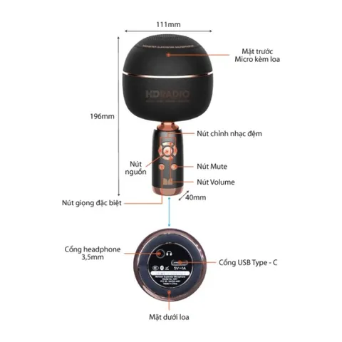 Micro Karaoke kèm Loa hãng Monster M97 ( Mỹ ), 26W, Bluetooth 5.0 , TWS kết nối 2 mic 737341