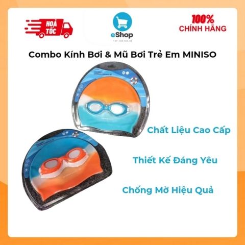 Combo Kính Bơi & Mũ Bơi Trẻ Em MINISO - Kính Bơi Chống Mờ Hiệu Quả Và Thoải Mái Khi Đeo