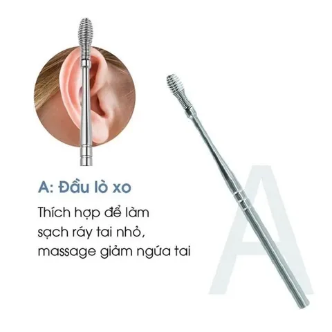 Combo 2 Bộ Dụng Cụ Lấy Ráy Tai 6 Món Bằng Thép Không Gỉ Kèm Bao Da Có Móc Khoá Tiện Lợi