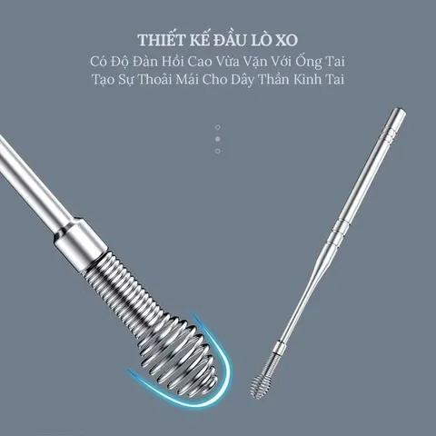Combo 2 Bộ Dụng Cụ Lấy Ráy Tai 6 Món Bằng Thép Không Gỉ Kèm Bao Da Có Móc Khoá Tiện Lợi