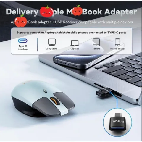Chuột Sạc Không Dây Êm Công Thái Học MEIZU mblue M203, Thiết Kế Dạng Treo, USB/Type C Receiver