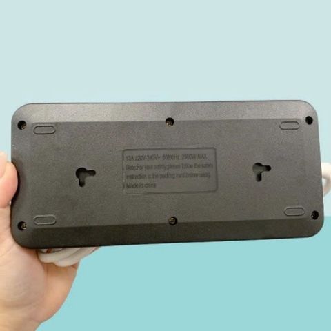 Ổ Cắm Điện Đa Năng Power Socket 2000w - 6 Cổng AC + 3 Cổng USB + 1 Cổng C PD (Tặng Chuyển 2 Chân) 737359