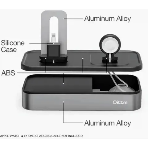 Dock Sạc Đa Năng Oittm Cho lP, lPad và Áp Bồ Watch - 5 Cổng USB, Hợp Kim Nhôm Và ABS ( Hàng À Má Zôn)