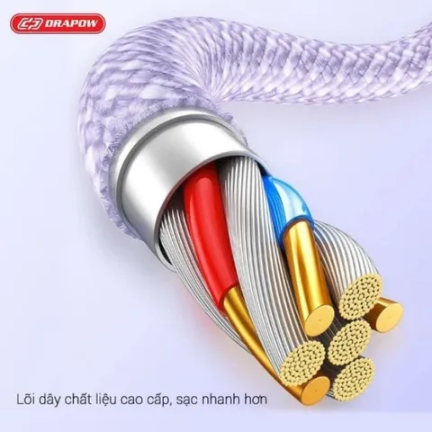 Cáp Sạc Dây Dù Siêu Nhanh 100W Type C Chính Hãng Drapow CZ11 1m và 2m - Sạc Siêu Nhanh IP15 và Android 737363