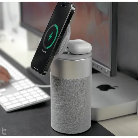 Loa Leju Bluetooth WIWU Wi-W022 Kiêm Sạc Không Dây 15W Đèn Ngủ Cảm Ứng