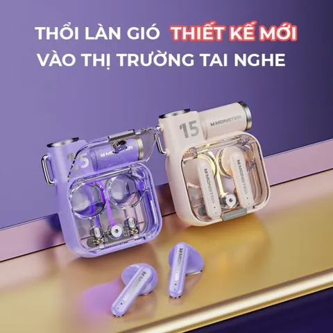 Tai Nghe Bluetooth TWS Monster XKT15 - ENC, Âm Thanh Hi-Fi, Bluetooth 5.3, Chế Độ Game Mode Độ Trễ Thấp