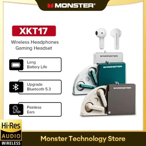Tai Nghe Bluetooth Monster XKT17 - Âm Thanh Hi-Fi, Bluetooth 5.3, Kháng Nước, Chế Độ Game Mode Độ Trễ Thấp