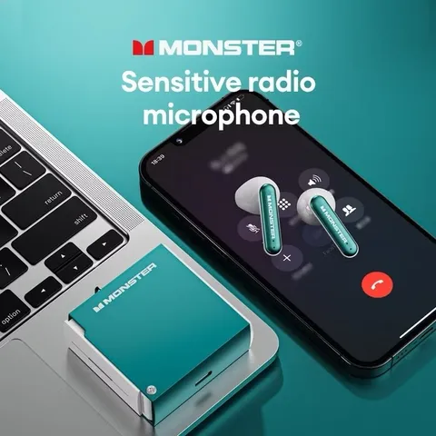 Tai Nghe Bluetooth Monster XKT17 - Âm Thanh Hi-Fi, Bluetooth 5.3, Kháng Nước, Chế Độ Game Mode Độ Trễ Thấp