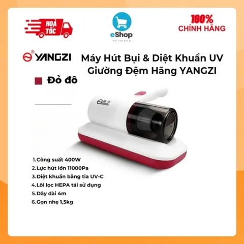 Máy Hút Bụi & Diệt Khuẩn UV Giường Đệm YANGZI - Công Nghệ UV-C, Ion Bạc Công Suất 400W, Lực Hút 11000Pa