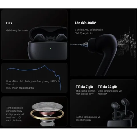 Tai Nghe Bluetooth TWS Xeo mi Buds 3 - ANC Chống Ồn Chủ Động, Xuyên Âm, Chống Nước IP55, Pin 7-32h