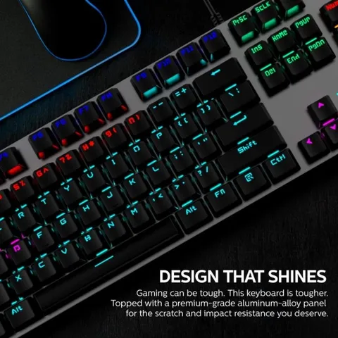 Bàn Phím Cơ Gaming Philips SPK8404/G404 LED Rainbow, Blue Switch Chính Hãng