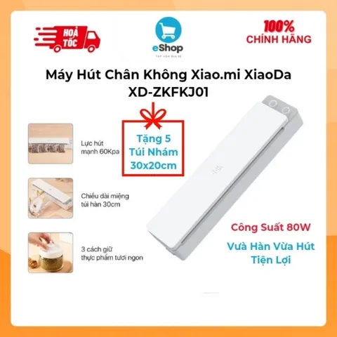 [Tặng 5 Túi ] Máy Hút Chân Không XiaoDa XD-ZKFKJ01 - Hàn Miệng Túi Tự Động - Lực Hút Mạnh, Bảo Quản Thực Phẩm