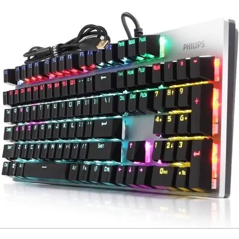 Bàn Phím Cơ Gaming Philips SPK8404/G404 LED Rainbow, Blue Switch Chính Hãng
