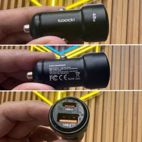 Tẩu Sạc Ô Tô 48W Toocki (Hàn Quốc) - Sạc Xe Hơi 2 Cổng USB-A QC 3.0 18W + USB-C PD 30W