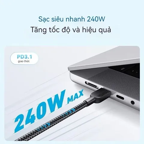 Cáp Sạc Siêu Nhanh 240W C to C Anker A81C5 PD 3.1 Dây Nylon Bện Đôi Siêu bền