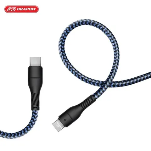 Cáp sạc siêu nhanh dây dù type C  60W , dài 3m , Drapow CZ14 , hỗ trợ iPhone 15