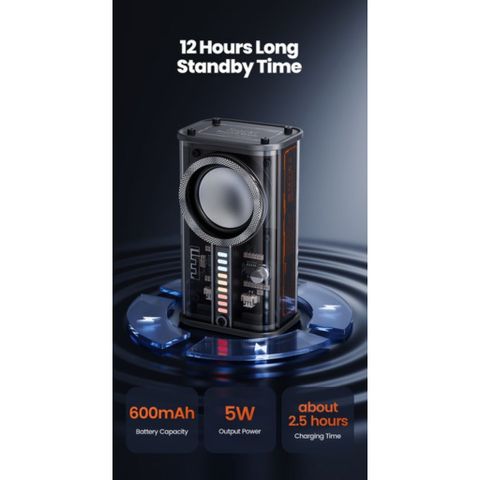 Loa Bluetooth Toocki Transparent Mecha Wireless Speaker - TWS Kết Nối 2 Loa Hiệu Ứng Âm Thanh Vòm 3D