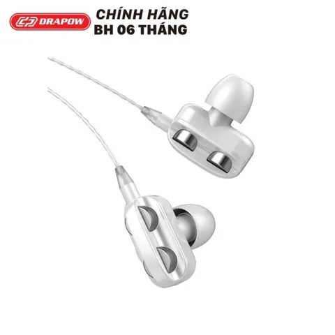 Tai Nghe Nhét Tai Jack 3.5mm Drapow Music Pro M20 - Bass Căng, 4 Driver, Mic To Rõ Lọc Tạp Âm