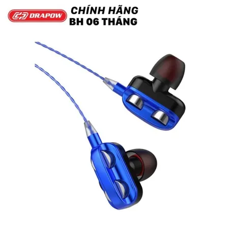 Tai Nghe Nhét Tai Jack 3.5mm Drapow Music Pro M20 - Bass Căng, 4 Driver, Mic To Rõ Lọc Tạp Âm