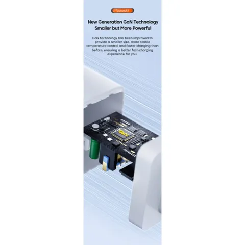 Củ Sạc Nhanh 67W TOOCKI – 3 Cổng (2 USB-C + 1 USB-A) Công Nghệ PowiGaN Hỗ Trợ PD/PPS/QC4.0