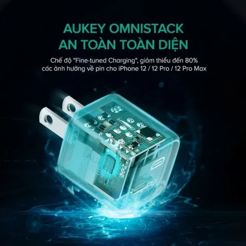 Củ Sạc Nhanh 20W Aukey Omnia PA-B1 USB-C PD Công Nghệ Gan Nhỏ Gọn