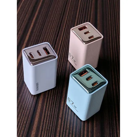 Củ Sạc Nhanh 67W TOOCKI – 3 Cổng (2 USB-C + 1 USB-A) Công Nghệ PowiGaN Hỗ Trợ PD/PPS/QC4.0