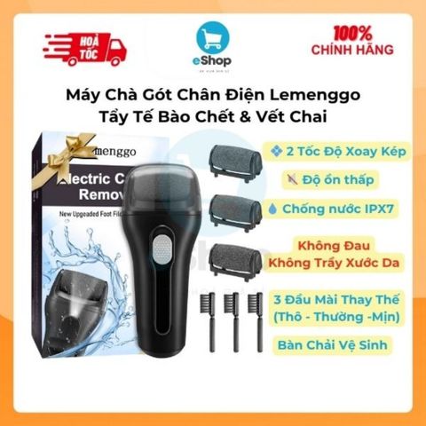 Máy Chà Gót Chân Điện Tẩy Tế Bào Chết & Vết Chai Lemenggo – Mịn Da, Sáng Chân, Dễ Dùng Tại Nhà