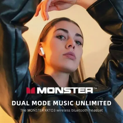 Tai Nghe Bluetooth TWS MONSTER XKT03 ( Mỹ ) , Chống Ồn AAC ,Game Mode Độ Trễ Thấp