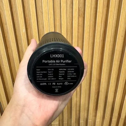 Máy Lọc Không Khí Xe Hơi Freshealth LHX001, Kim Loại, Công Nghệ Lọc H13 HEPA + Đèn UV Khử Khuẩn, Bụi Mịn
